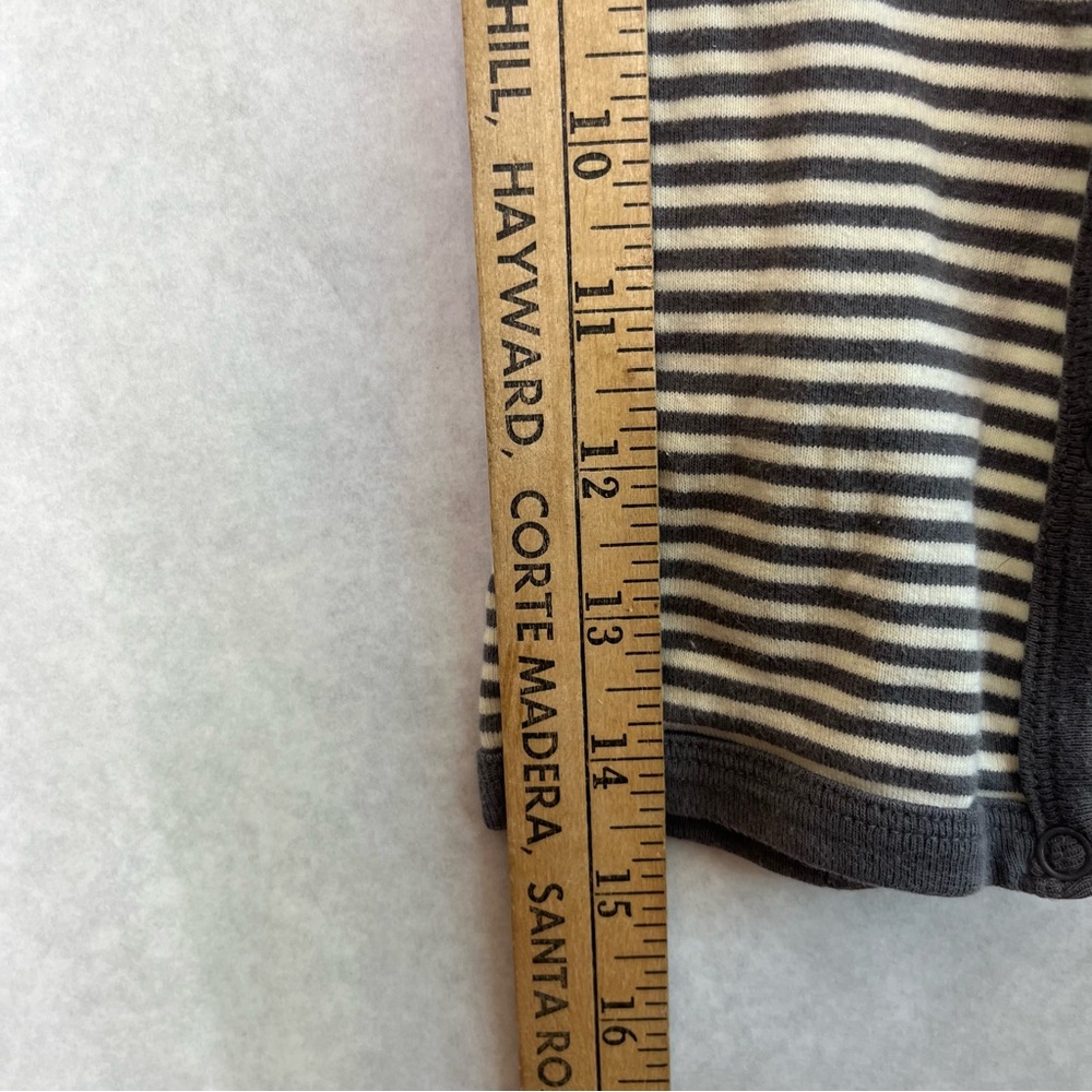 Burt's Bees Baby Black and White Striped Footie - Picture 4 of 5